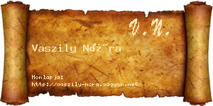 Vaszily Nóra névjegykártya