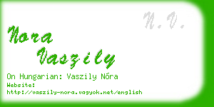 nora vaszily business card